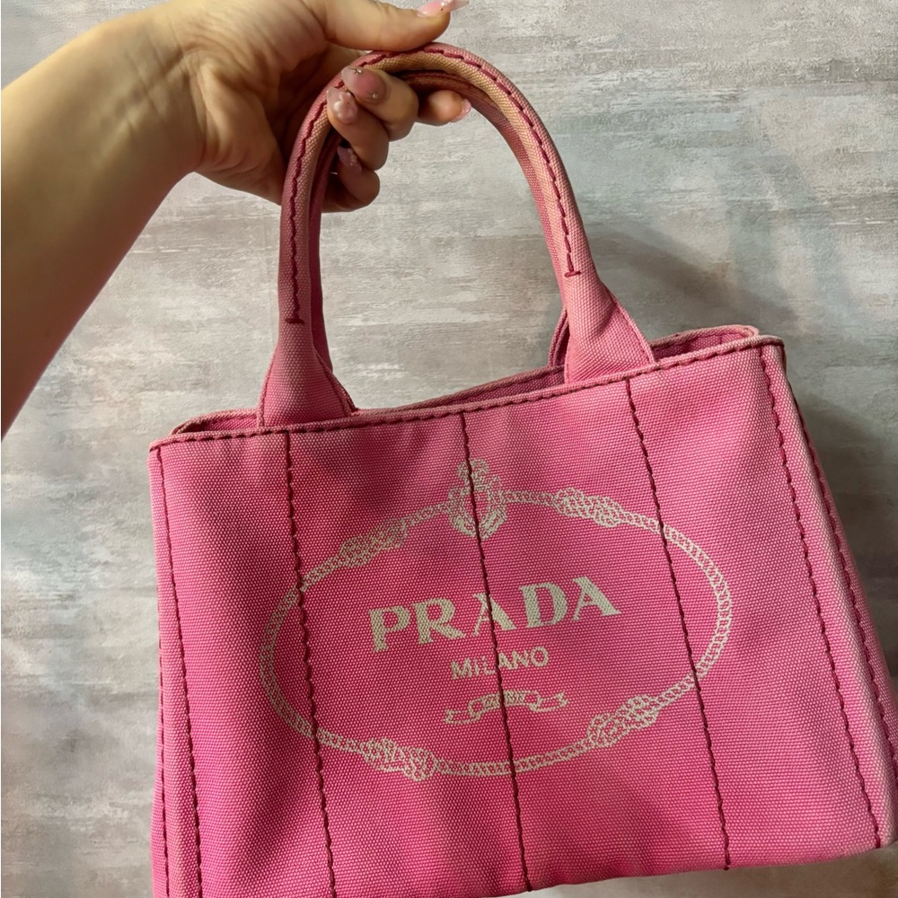 Prada Pink Canvas Tote